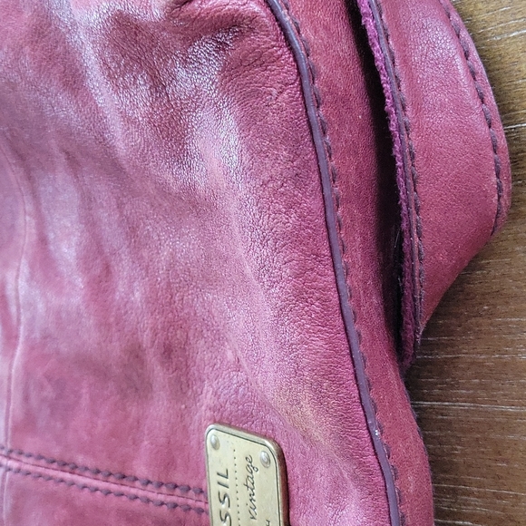 GORGEOUS VINTAGE FOSSIL DISTRESSED LEATHER BAG - Picture 16 of 16